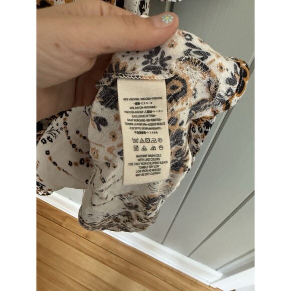 Free People Tough Love Maxi Dress 4 Floral Colorful Flowy Boho Navy Blue Gold - Picture 7 of 7